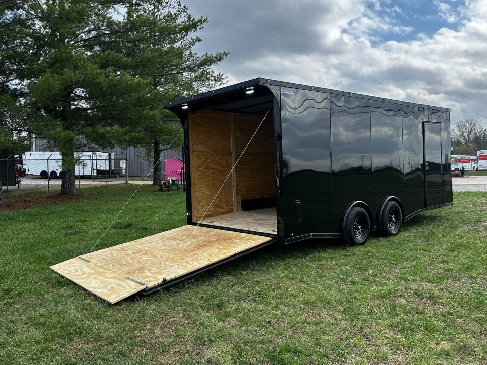 New 2027 8.5x20 Car Hauler 5200 lb torsions Black poly-Blackout- Enclosed Car Hauler