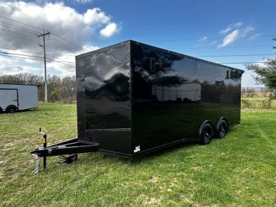 New 2027 8.5x20 Car Hauler 5200 lb torsions Black poly-Blackout- Enclosed Car Hauler