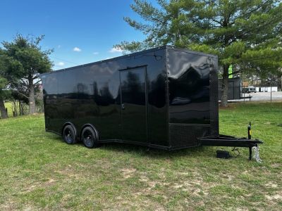 New 2027 8.5x20 Car Hauler 5200 lb torsions Black poly-Blackout- Enclosed Car Hauler