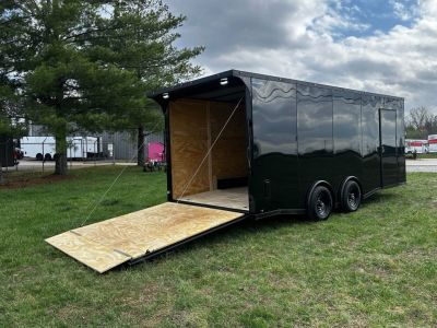 New 2027 8.5x20 Car Hauler 5200 lb torsions Black poly-Blackout- Enclosed Car Hauler