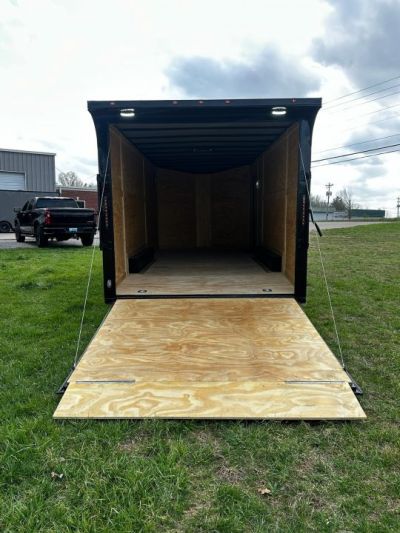 New 2027 8.5x20 Car Hauler 5200 lb torsions Black poly-Blackout- Enclosed Car Hauler