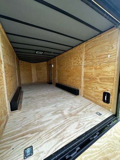 New 2027 8.5x20 Car Hauler 5200 lb torsions Black poly-Blackout- Enclosed Car Hauler