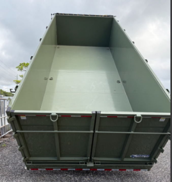 Used 2026 Panther Cargo 20K GVWR Gooseneck Dump Trailer – 8.5x20 Army Green Heavy-Duty Hauler Dump Trailer