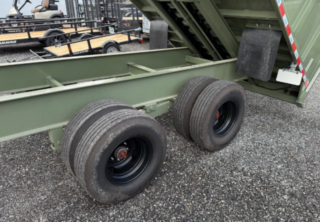 Used 2026 Panther Cargo 20K GVWR Gooseneck Dump Trailer – 8.5x20 Army Green Heavy-Duty Hauler Dump Trailer