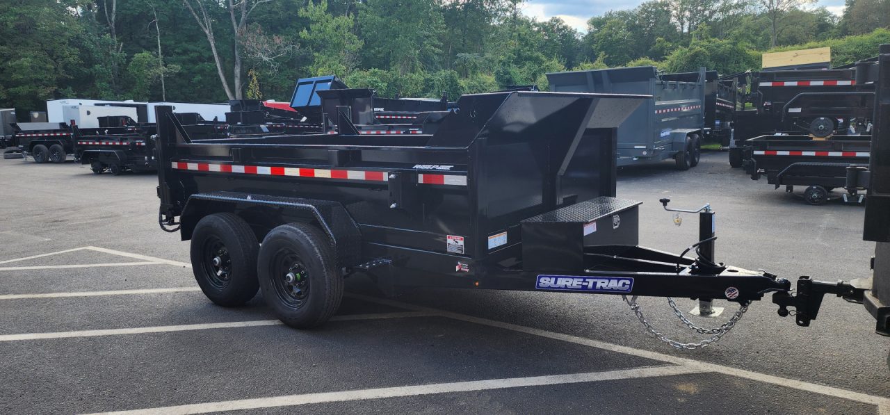 New 72in x 10 Sure-Trac Low-Pro Single Ram Dump Trailer 10k***Stab Jacks