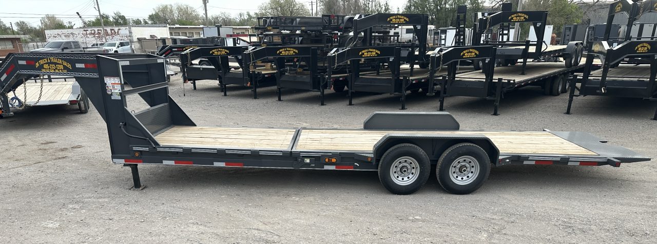 New 2026 East Texas Trailers 83"x24' Gooseneck Lowstyle Machine Gray Tilt Equipment Trailer