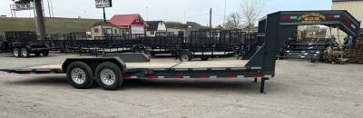 New 2026 East Texas Trailers 83"x24' Gooseneck Lowstyle Machine Gray Tilt Equipment Trailer