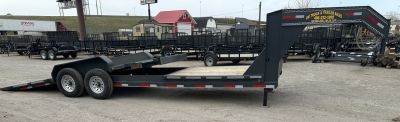 New 2026 East Texas Trailers 83"x24' Gooseneck Lowstyle Machine Gray Tilt Equipment Trailer