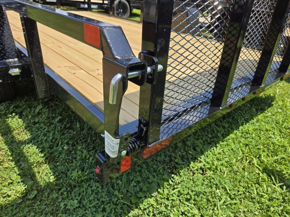 New 6 x 12 Sure-Trac Tube Top Utility Trailer, 3k GVWR **w/ Spring Assist Fold-Flat Gate, Spare Mount, Set-back Jack