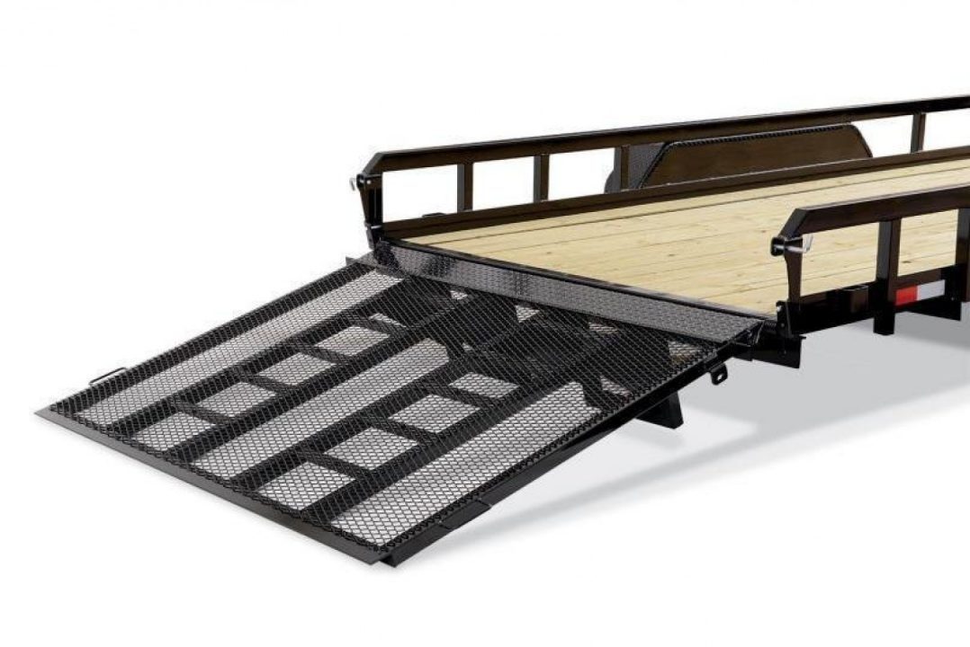 New 6 x 12 Sure-Trac Tube Top Utility Trailer, 3k GVWR **w/ Spring Assist Fold-Flat Gate, Spare Mount, Set-back Jack