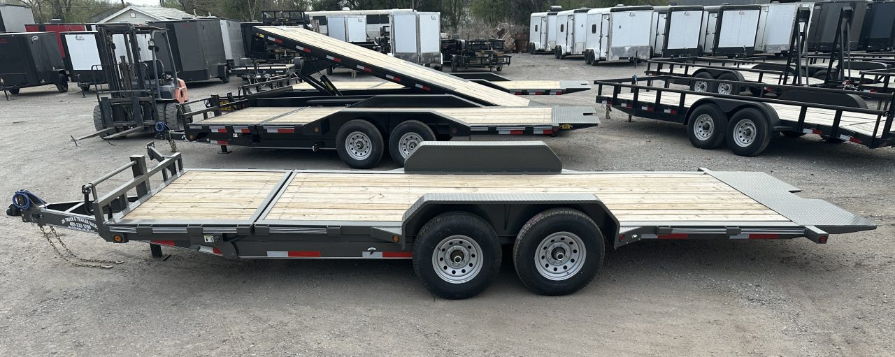 New 2026 East Texas Trailers 83"x20' Bumper Pull Charcoal Metallic Tilt Trailer