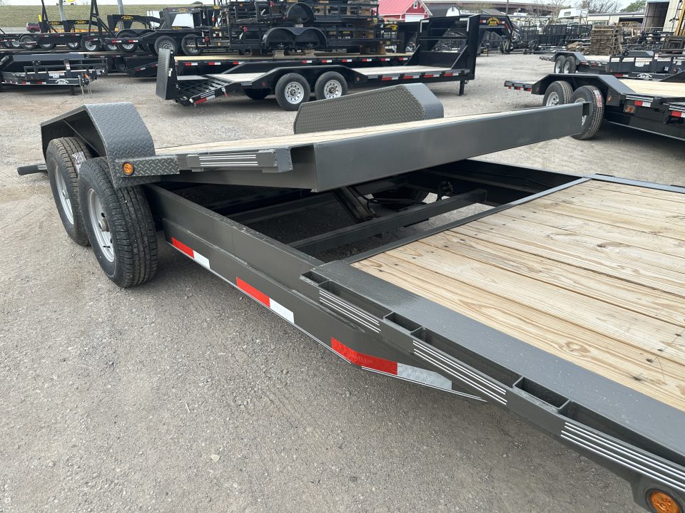 New 2026 East Texas Trailers 83"x20' Bumper Pull Charcoal Metallic Tilt Trailer