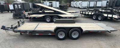 New 2026 East Texas Trailers 83"x20' Bumper Pull Charcoal Metallic Tilt Trailer