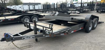 New 2026 East Texas Trailers 83"x20' Bumper Pull Charcoal Metallic Tilt Trailer