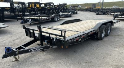 New 2026 East Texas Trailers 102 x20' BumperPull Driveover Fender Black Tilt Trailer