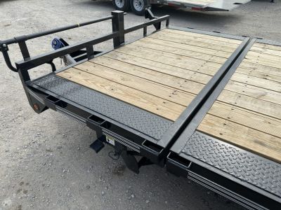 New 2026 East Texas Trailers 102"x20' BumperPull Driveover Fender Black Tilt Trailer