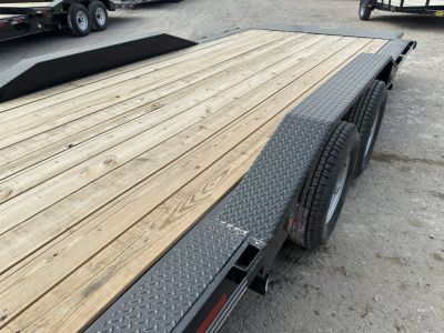 New 2026 East Texas Trailers 102"x20' BumperPull Driveover Fender Black Tilt Trailer