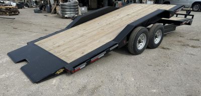 New 2026 East Texas Trailers 102"x20' BumperPull Driveover Fender Black Tilt Trailer