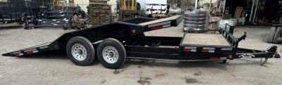 New 2026 East Texas Trailers 102"x20' BumperPull Driveover Fender Black Tilt Trailer