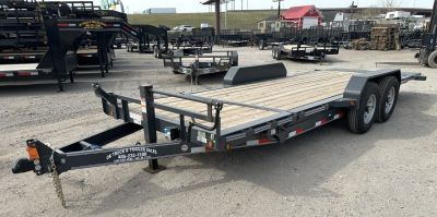 New 2026 East Texas Trailers 83 x20' Bumper Pull Machine Gray Tilt Trailer