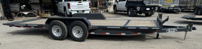 New 2026 East Texas Trailers 83"x20' Bumper Pull Machine Gray Tilt Trailer