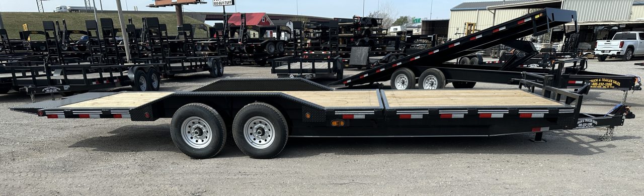 New 2027 East Texas Trailers 102"x24' BumperPull Driveover Fender Black Tilt Trailer