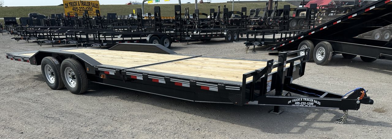 New 2027 East Texas Trailers 102"x24' BumperPull Driveover Fender Black Tilt Trailer