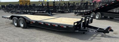 New 2027 East Texas Trailers 102"x24' BumperPull Driveover Fender Black Tilt Trailer