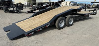 New 2027 East Texas Trailers 102"x24' BumperPull Driveover Fender Black Tilt Trailer