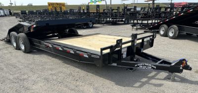 New 2027 East Texas Trailers 102"x24' BumperPull Driveover Fender Black Tilt Trailer