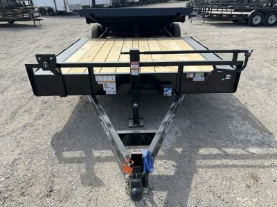 New 2027 East Texas Trailers 102"x24' BumperPull Driveover Fender Black Tilt Trailer