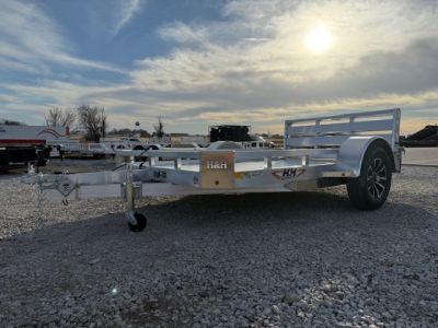New 2026 H&H Aluminum 78"x12' 3k Low Side Utility Trailer