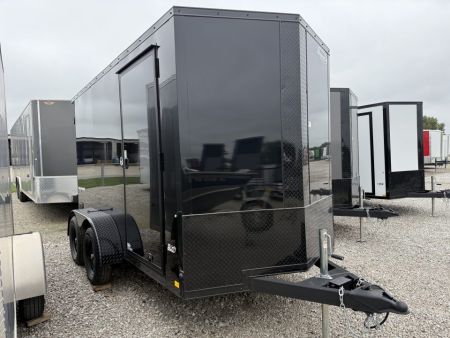 New 2026 Formula Traverse Blackout 6'x12' 7k Flat Top V-Nose Enclosed Cargo Trailer