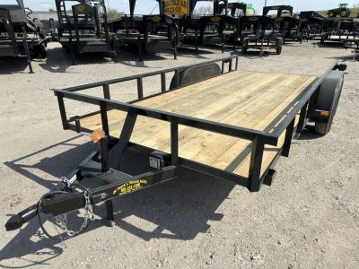 New 2026 Road Boss 83 x16' Tandem Axle Bumper Pull with Slide in Ramps, Pipe Rail & Brakes Utility Trailer