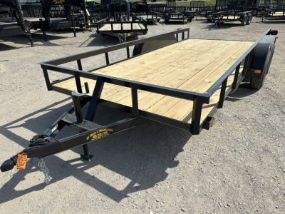 New 2026 Road Boss 83 x16' Tandem Axle Bumper Pull with Slide in Ramps Utility Trailer