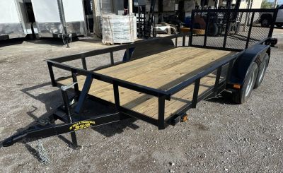 New 2026 Road Boss 77 x14' Tandem Axle Bumper Pull w/ Dove tail & 3' Gate Utility Trailer