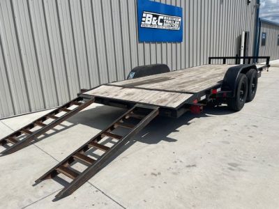 Used 2022 LONGHORN 83X20 CAR HAULER, WOOD FLOOR, (2) TANDEM 5200lb AXLES