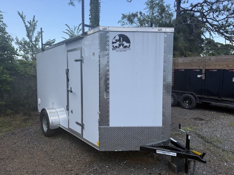 New 2026 Cargo Craft 6 X 12 Enclosed White Trailer with Side Door Drip Edge & Ladder Rack Cargo / Enclosed Trailer (N051041)