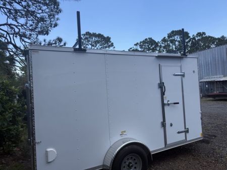 New 2026 Cargo Craft 6 X 12 Enclosed White Trailer with Side Door Drip Edge & Ladder Rack Cargo / Enclosed Trailer (N051041)