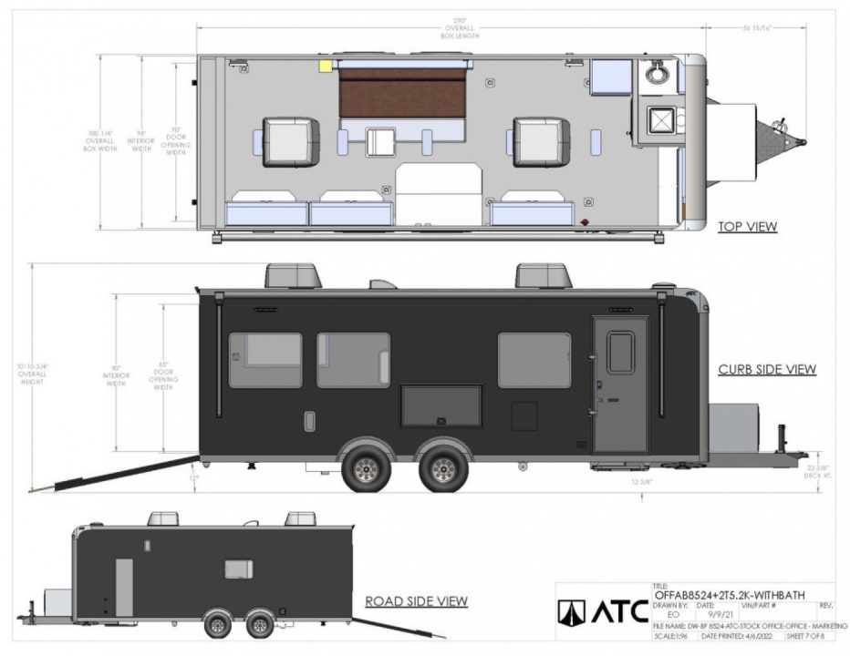 New 2026 ATC 8.5 x 24' Office Trailer/Command Center Aluminum Trailer