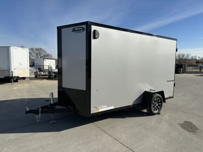 New 2026 Formula Traverse Silver/Black Trim 6'x12' 3k Flat Top V-Nose Enclosed Cargo Trailer