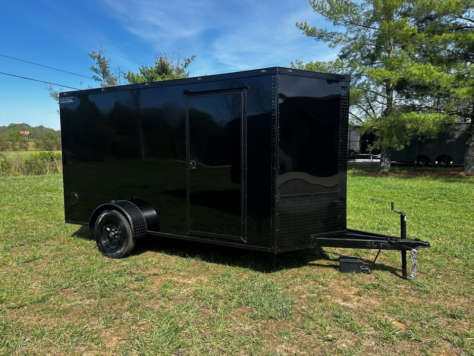 New 2026 6X12 - Enclosed Trailer- 3500LB Single Axle - Black Poly - Blackout