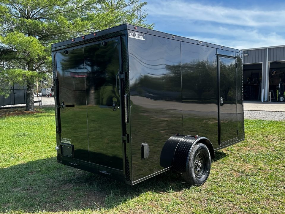 New 2026 6X12 - Enclosed Trailer- 3500LB Single Axle - Black Poly - Blackout