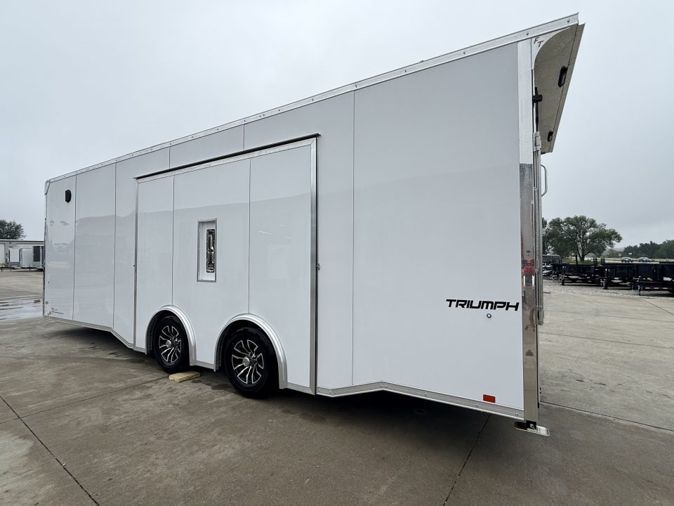 New 2026 Formula Triumph White 8.5'x24' 10k Flat Top Bullnose Enclosed Race Car Hauler Cargo Trailer