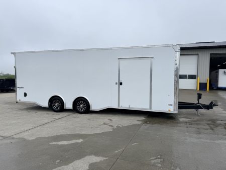 New 2026 Formula Triumph White 8.5'x24' 10k Flat Top Bullnose Enclosed Race Car Hauler Cargo Trailer