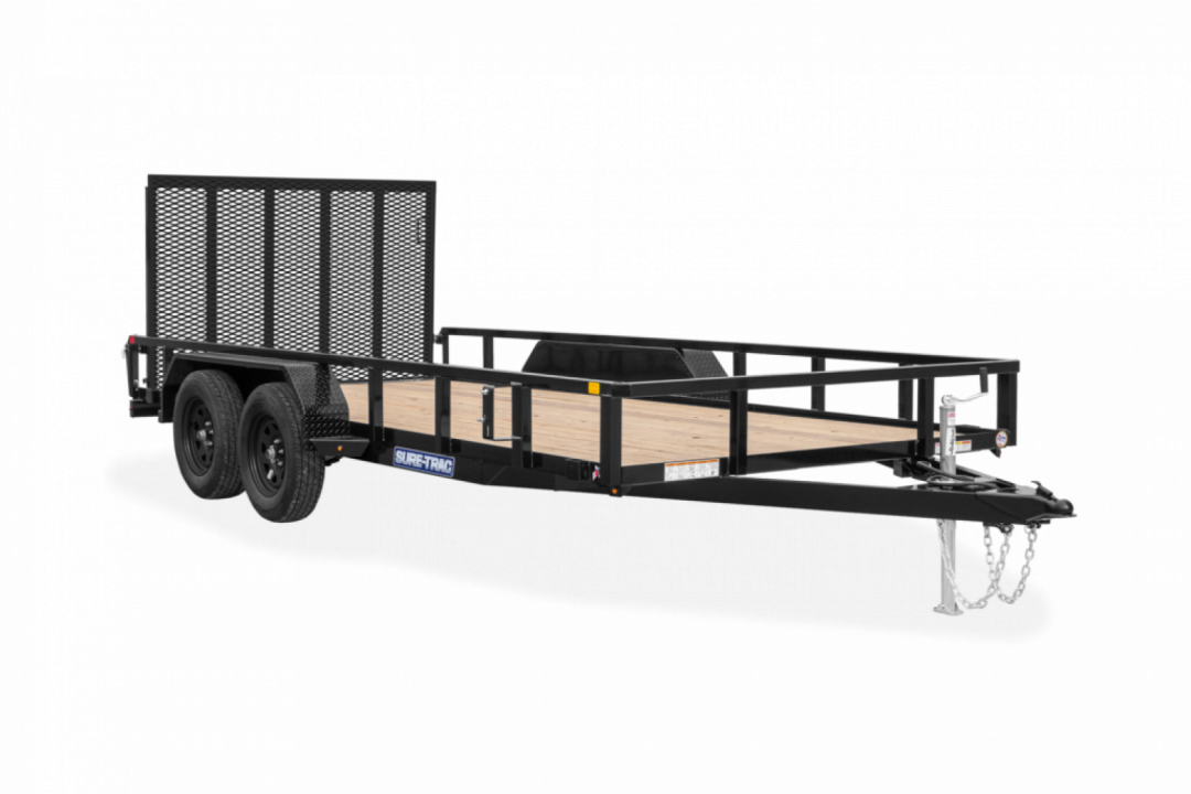 New 2026 Sure-Trac 7x14 Tandem Axle Tube Top Utility Trailer