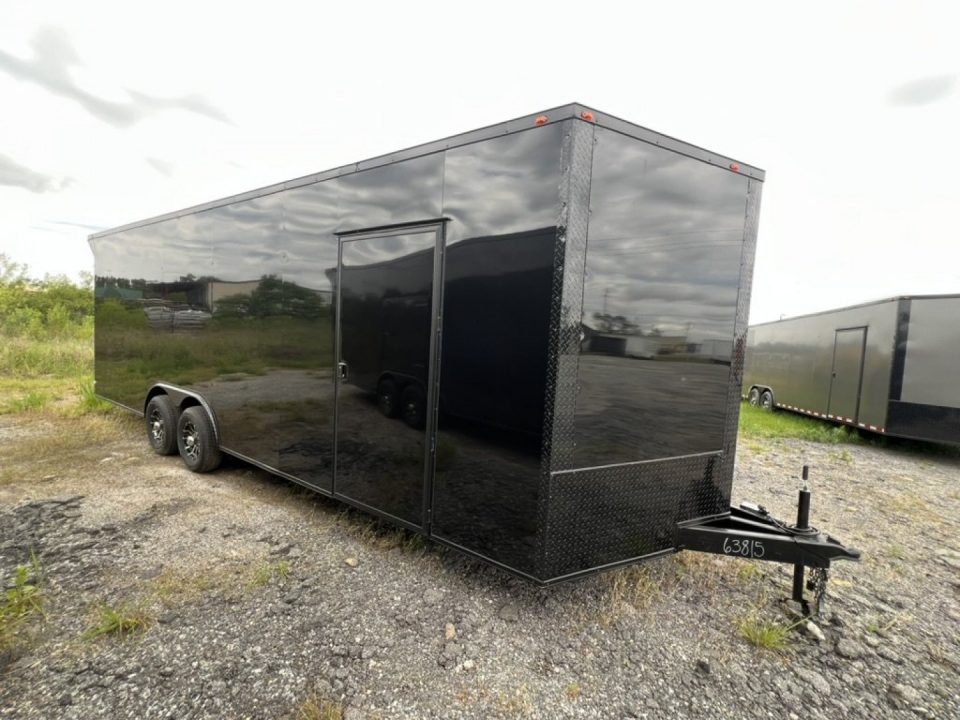 New 2027 South Georgia Cargo 8.5x24 Tandem Axle Car Hauler –Black Polycore Super Stealth Blackout Edition