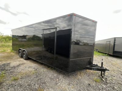 New 2027 South Georgia Cargo 8.5x24 Tandem Axle Car Hauler –Black Polycore Super Stealth Blackout Edition