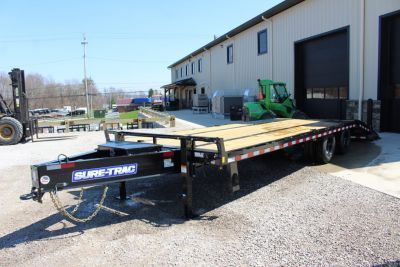 New 2026 Sure-Trac 8.5' x 20' + 5' Low Profile Beaver Tail Deckover Flatbed - 22,500# GVW