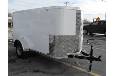 New Enclosed Trailer 4 X 8 Barn Door 4' Interior White In Color 080 Skin